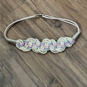 Vintage Braided Rope Belt with Pastel Accents